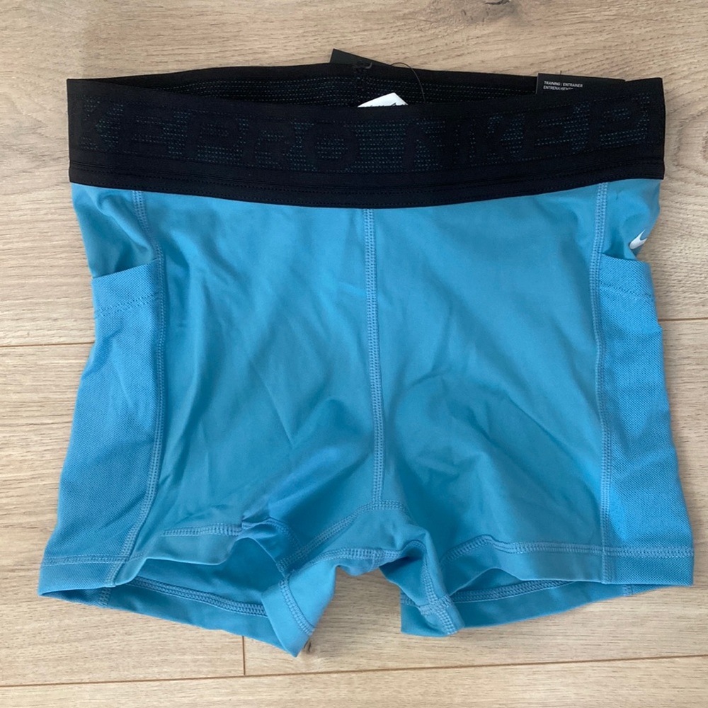 Nike Blue Spandex Shorts POCKETS